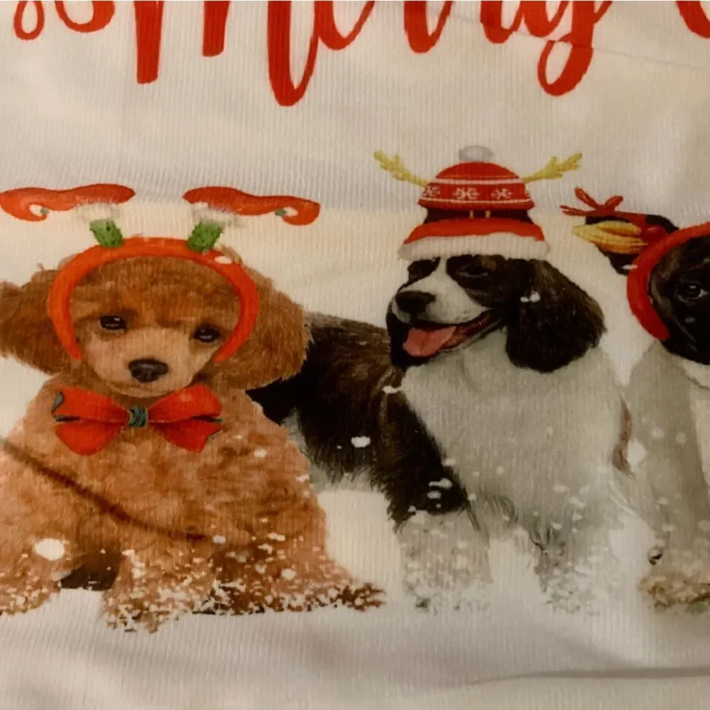 Merry Christmas Dogs Pillow Cover